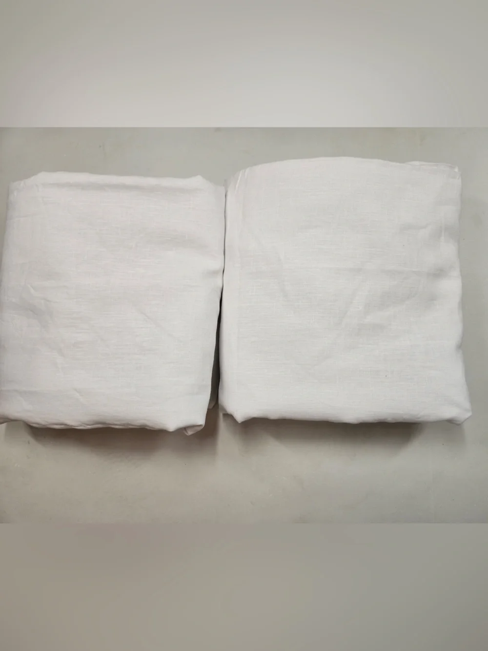 QUINCE Set Of 2 48x96 European Linen True Blackout Curtains White 9510